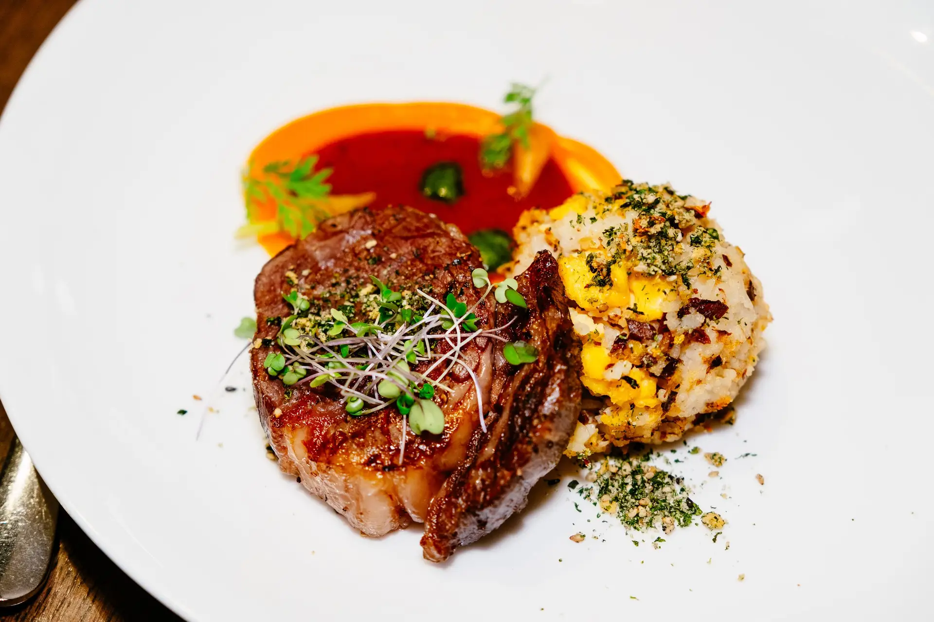 Canadian-inspired plated entrée
